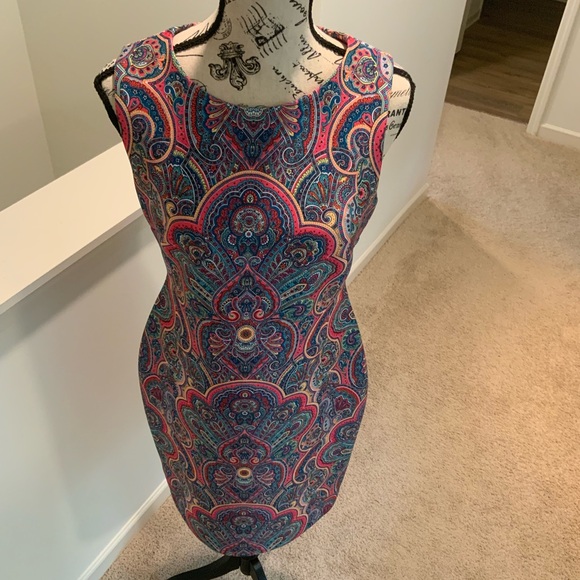Tommy Hilfiger Multicolor Paisley Asymmetrical Dress - Picture 5 of 13